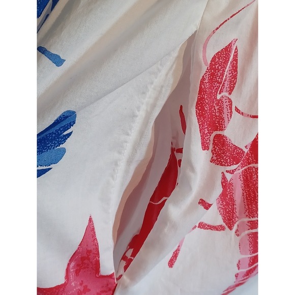 J. Crew Womens Nautical Lobster Print White Red Blue Sz Small Midi Dress NWOT - Picture 6 of 9